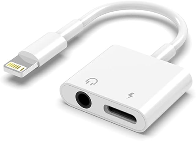 2 in 1 Headphone Adapter for iPhone, [Apple MFI Certified] Lightning to 3.5mm Headphone Jack Adapter for iPhone 13/13 Pro/12/11/SE/XS/8, Music Charging Earphone Accessories Support All iOS Systems