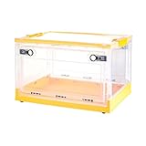 borfieon Caja de Almacenamiento Cajas de Almacenamiento con Pestillo Transparente Apilable Contenedores de Almacenamiento Plegables, Caja de Almacenamiento para el Hogar con Tapa,Yellow,20.2in