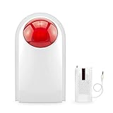 KERUI J008 Sirena de Alarma Inalámbrica con Sistema de Alarma para casa gsm/PSTN, Sirena Estroboscópica Impermeable para Interiores y Exteriores de 110 dB para el Hogar, Garaje y Oficina de Negocios