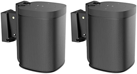 ynVISION Adjustable Wall Mount Bracket for Sonos One, One SL, and Play:1 Speaker | Pair | (Black)