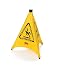 Rubbermaid Commercial Yellow Pop-Up Safety Cone with Multi-Lingual Caution Imprint and Wet Floor Symbol (FG9S0000YEL)