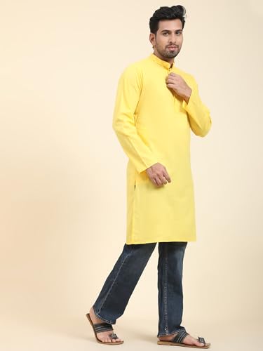 Image of SKAVIJ Mens Cotton Casual Wear Everyday Use Modern Kurta