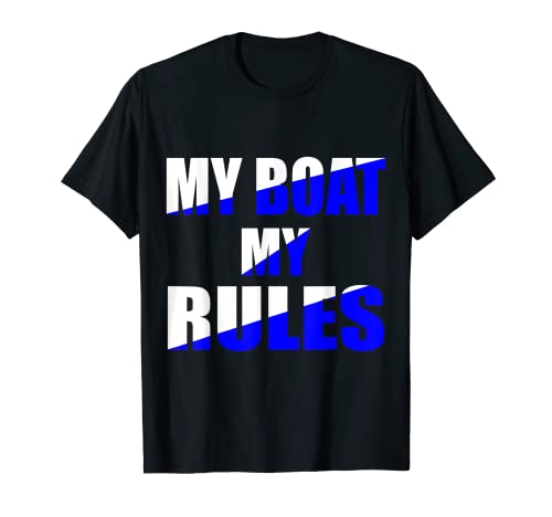Camisa My Boat My Rules Blanco y Azul Camiseta