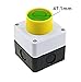 KIUITYUYB Button Switch Control Box Hand-held self Starting Button Waterproof Box Electrical Industrial Emergency Stop Switch(1 Hole Round Green)