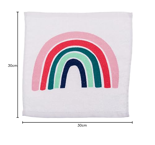 KAMACA 4er Set Magische Handtücher Baumwolle Zaubertuch für Kinder Zauberhandtuch Mitgebsel Geschenkidee Kindergeburtstag Geschenk statt Schokolade und statt Geldgeschenk (4er Set Regenbogen)