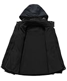 YSENTO Damen 3-in-1 Skijacke Winter Fleecejacke wasserdichte Winddichte Warme Funktions Outdoor Softshell Jacke mit Abnehmbarer Kapuze(Schwarz,L)
