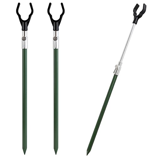 Crystals Telescopic Fishing Bank Stick Rod Bank Stick Extending Tackle Rod Rest for Carp, Coarse, and Match Fishing (40 – 60 cm), (Set of 2)