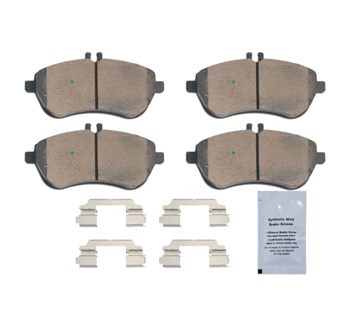 Image of HUSCH D1340 Front Ceramic Brake Pads Kit Fit For Mercedes-Benz C230 2008-2009, For C250 2010-2015, For C300 2008-2012, For SLK250 2012-2015
