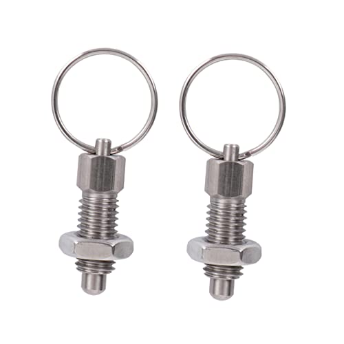 Mobestech 2 Piezas Puerta De Remolque Montar Primavera Llavero Pestillo Embolo Pasador Con Resorte Émbolo Retráctil De Anillo Émbolo De Perilla Sin Bloqueo Émbolo Con Resorte Tornillo Hilo