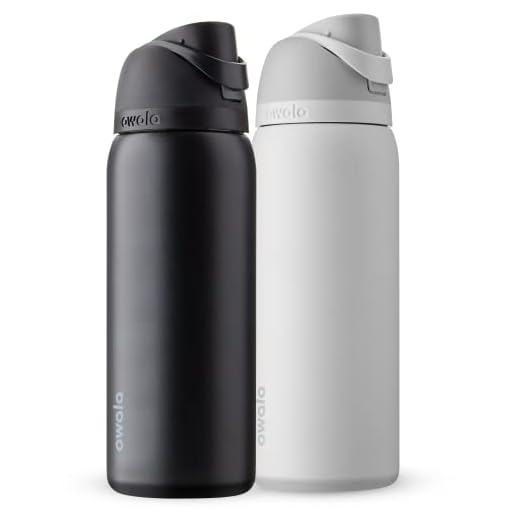 Owala FreeSip Insulated Stainless Steel Water Bottles with Straw for Sports and Travel, BPA-Free, 24-oz