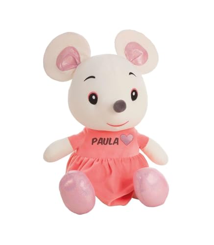 Regalo Niña - Peluche Personalizado Ratita Presumida - Peluche Extrasuave con Nombre - Regalos Personalizados para Bebes - el Detalle más Original