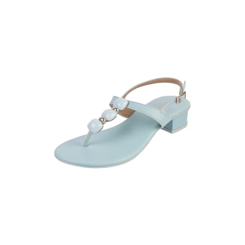 Image of Metro Women Faux Leather Beaded Thong Casual Sandals