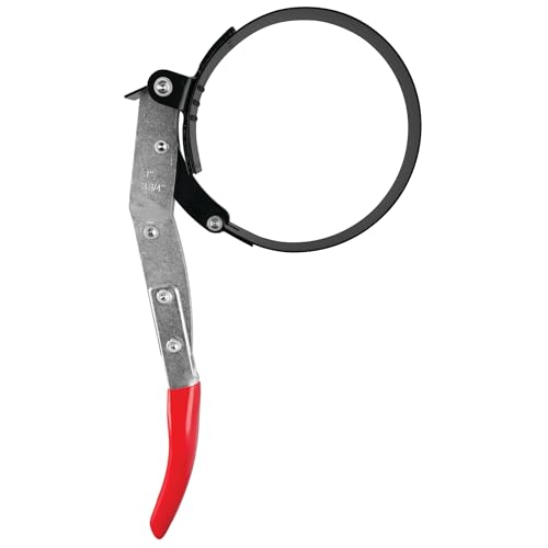 Performance Tool W54123 Oil Filter Wrench, Swivel Handle, Studded Steel Band, 3 in. to 3 3/4 in. (76mm to 95.25mm) Diameter, Black/Red by Performance Tool - Image 3