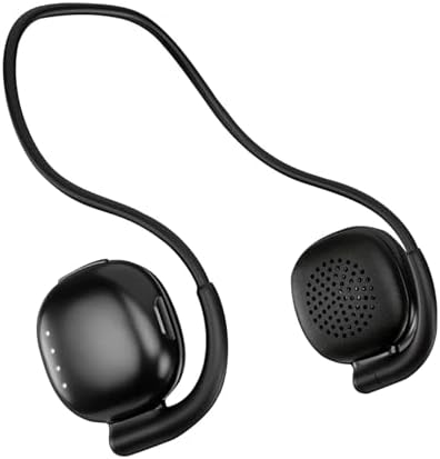 CHUYI Over Ear Wireless Bluetooth Headphones Behind The Head, Foldable Wireless Stereo Wrap Around Head Headset On-Ear Earphones for Workout, Office, Walking, 23Hrs Music Time (Black)