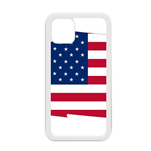 Coque iPhone 12 Pro Max carte Amérique étoiles blanc housse silicone