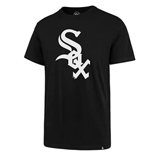 MLB Men's Imprint Match Team Color Primary Logo Word Mark T-Shirt (Chicago White Sox Black, Small)