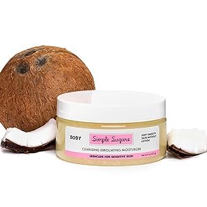 Coconut Body Cleansing Exfoliating Moisturizer - Formulated for Sensitive Skin, Eczema, Dry Skin, Psoriasis