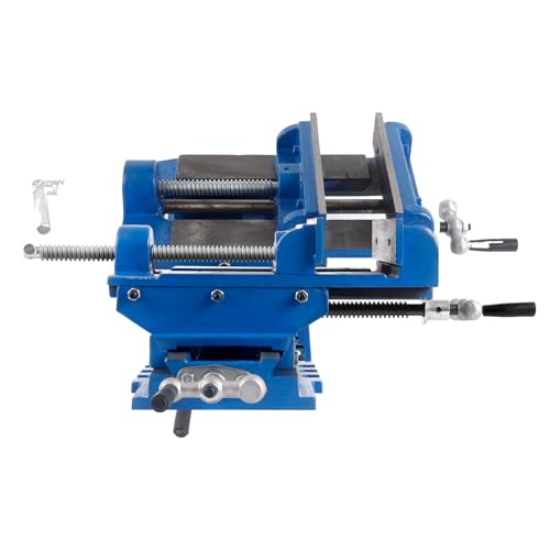 Image of 6 In Cross Slide Drill Press Vise, Heavy Duty 2 Way X-Y Drill Press Vise, Cross Slide Vise with 6 Adjustable Screws for Drilled Hole Drill Wood Repairs