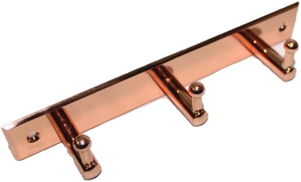 RISEOMWall Mounted Hanger for Clothes/Towel Hooks Made of Brass Ktkt Hooks (3 Pin, Rosegold)