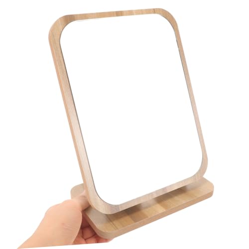Miroir maquillage pivotant pour table de bureau en bois
