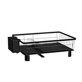 SEVANTE Escurreplatos de acero inoxidable negro 48,5 cm – Escurreplatos Kitchen – Escurreplatos moderno – Escurreplatos