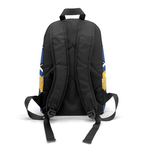 Blue Gold Cheer Cheerleader Backpack Casual Travel Daypack for Men Women Gif4