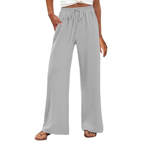 Pantalon en lin femme coupe baggy et décontractée pour l'été