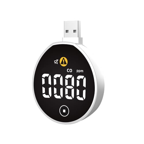 VETOUCH 一酸化炭素検知器、プラグイン一酸化炭素検知器、コンパクトなポータブル CO 検知器、環境の一酸化炭素濃度を正確に監視、小型軽量、USB-A 電源、高精度の一酸化炭素検知、ポータブルで使いやすい設計、スマートアラームシステム、アウトドア活動、