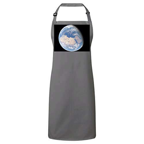 Tablier cuisine gris avec motif Terre Europe et Afrique du Nord