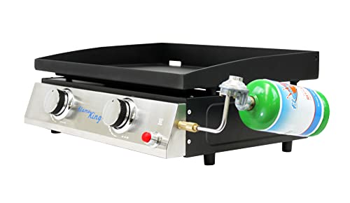 Flame King Ysnfm-Ht-120Db Propane Tabletop, Heavy Duty Flat Top Cast Iron Grill Station For Outdoor Cooking, Camping And Tailgating, 22-Inch Griddle (2 Burners), Black - Double Burner #TOP1