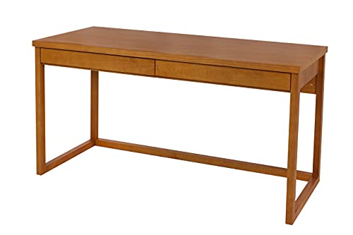 Memomad Schreibtisch Duna, Moderner Sekretär mit 2 Schubladen, passt auch als Schminktisch, Konsolentisch, Computertisch für Arbeitszimmer aus Kiefer Massiv Holz - Farbe Buche, 160X57Cm