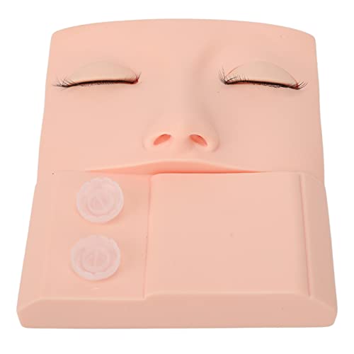 Eyelashes Extension Mannequin Head 3 In 1 Replaceable Eyelids Eyelash Extension Practice Makeup Training PVC Pink