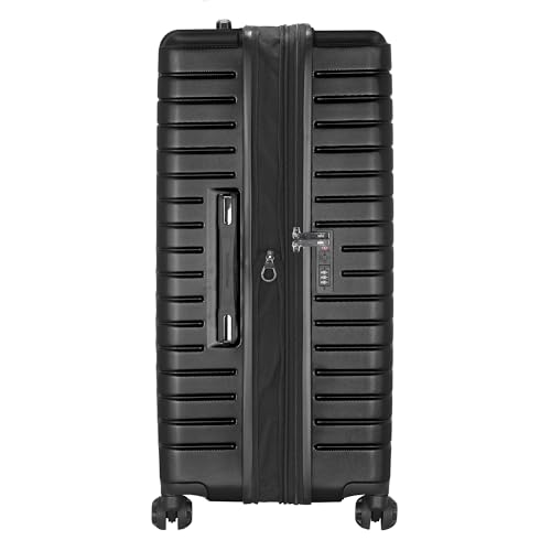 Image of Traveler's Choice Archer Polycarbonate Hardside Spinner Luggage Set, Tie Down Straps, Black, Checked 29-Inch