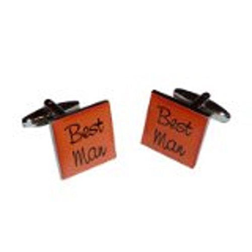 Mancuernillas cuadradas naranjas GTR para hombres miniatura 1