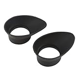 2PCS Binocular Eye Cups, Binocular Eye Cups Replacement 27mm Inner Diameter Foldable Binocular Rubber Eyepiece Eye Guards Cups（Cups are not Curve Around Your face）