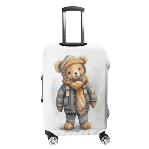 Cute Bear Luggage Cover Travel Suitcase Covers for Luggage Elastic Carry on Luggage Covers for Suitcase Tsa Approved Washable Luggage Sleeve Protector Fits 18-32 Inch L4