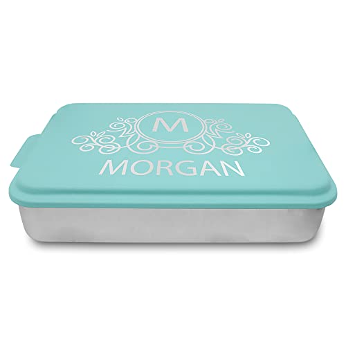 Aluminum Cake Pan with Personalized Laser Engraved Powder Coated Lid, 13 inchx9 inch (Teal) Aluminum Cake Pan with Personalized Laser Engraved Powder Coated Lid, 13 inchx9 inch (Teal)