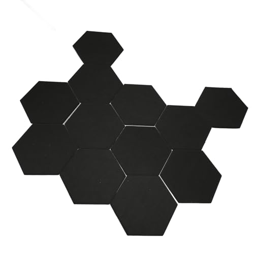 Qcwwy Tratamientos Acústicos Pegatinas de Pared Panel Panel de Sonido Hexagonal Paquete de 12 Paneles de Pared Insonorizados Autoadhesivos Negros de Tratamiento Acústico de Poliéster de Alta