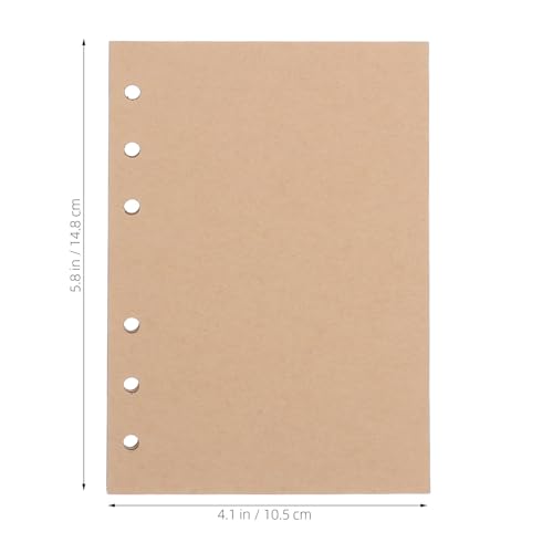 Páginas Interiores de Recambio A6 de 6 Agujeros STOBAZA Papel Blanco Suelto para Cuaderno 2