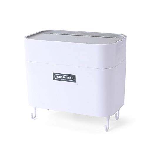 Preisvergleich Produktbild Badezimmerregale Doppelte Tissue Box Hängende Serviettenhalter Mit Handtuchhalter Haken Telefon Hoder Badezimmerregal Organizer 21.5X24cm Weiß