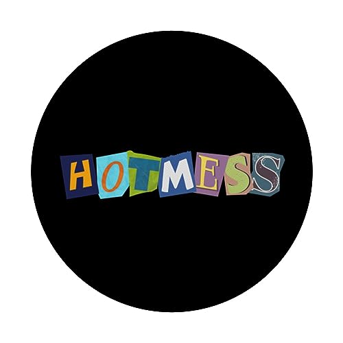 Hot Mess is funny carefree is free spirit is Chaos Gifts PopSockets Swappable PopGrip, Black - Image 3