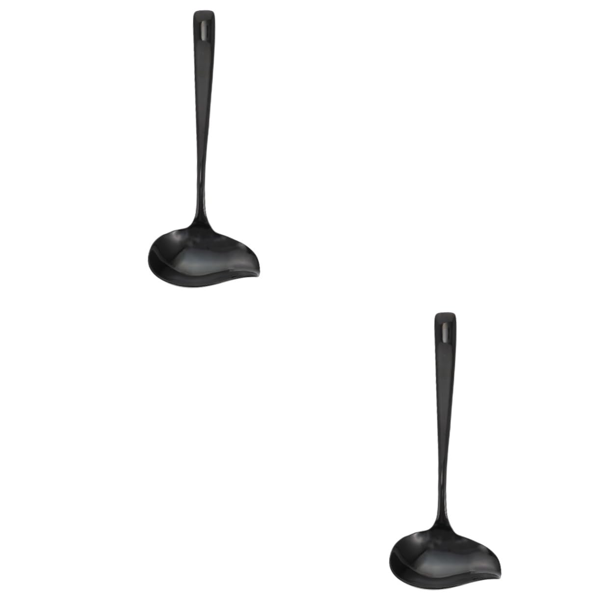 COLLBATH 2 Pcs Einzigartige Entenschnabel Form Edelstahl Schöpfkelle Mehrzweck Suppe Löffel Komfort Griff