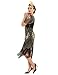 PrettyGuide Women's 1920s Dress Sequin Flapper Dress with Sleeve XL Gold
