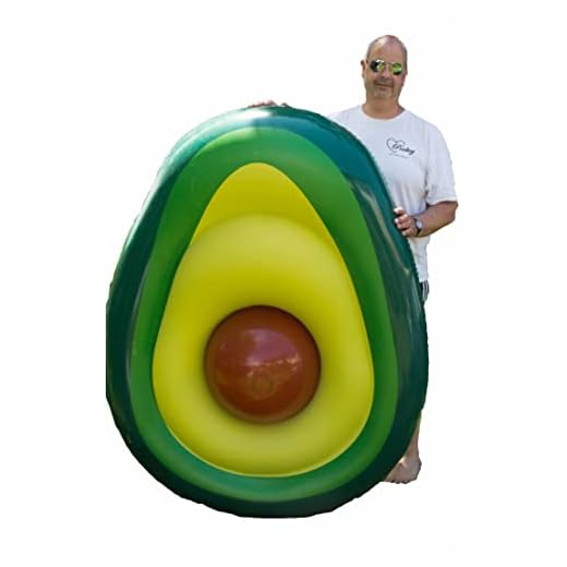 HPT Colchón hinchable grande de aguacate ~ 165 x 130 cm + pelota de agua de 45 cm