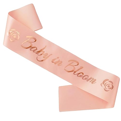 MUMUNN Baby in Bloom Sash, Rose Gold Mommy to Be Sash Baby Shower Party Gifts for New Mother Gender Reveal Favors Decorations