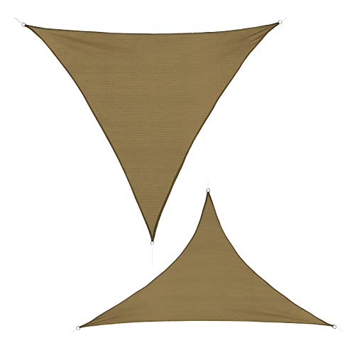 BB Sport Tenda Velo Sole 3m x 3m x 3m Cappuccino Triangolare Vela Sole Ombreggiante HDPE Protezione Solare UV 90% Parasole Giardino Esterni