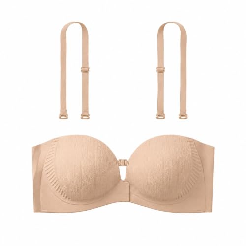 ISUHAZBO Mokibras Strapless Front Closure Push up Bra for Women