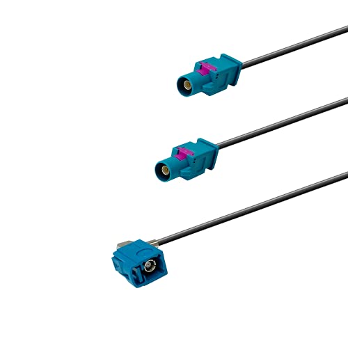Image of Fakra Z Splitter Cable Fakra Z Female to Dual Male RF Coaxial Cable 3 Way Splitter Y-Type RG174 30CM /12In for 2G 3G 4G Antennas Routers DVB-T DVB-T2 HDTV Receivers