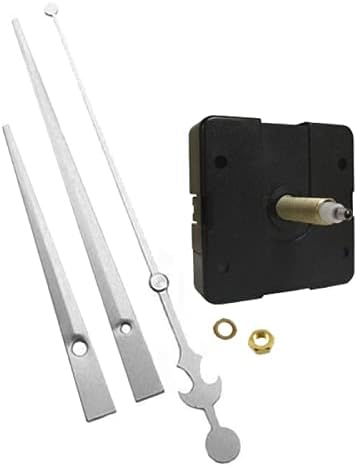 Miniatura 7 de Dhorcas (#03S) Kit de movimiento de reloj de cuarzo para reemplazo, motor roscado de 316 pulgadas y manecillas largas plateadas de 6 pulgadas (motor