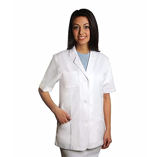 bsf uniforms Women's White Polycotton Half Sleeves Wrinkle Resistant Large Size Lab Coat for Chemistry Lab Students: Ideal for Doctors, Surgeons, Nurses, Hospital Staff Etc-picture-40